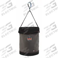 ERGODYNE Bucket Bag: 16 in W x 20 in H x 16 in L, Gray, Canvas, 0 Pockets, Buckle (MPN 5945T). Key specifications — attr1118525: ERGODYNE; attr1125037: Gray; attr1125041: Canvas; attr1203718: Yes.