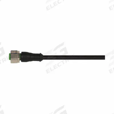 MURRELEKTRONIK Cordset: M12 Female Straight X Bare Wire, 3 Pins, Black, PUR, 1 m Cable Lg - Single-Ended Cordsets with PUR Jacket for Twisting Applications