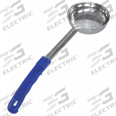 CRESTWARE Portion Controller: 8 oz Capacity, Stainless Steel, Solid, Blue, 15 in Overall Lg - Portion Control Spoons