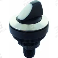 MURRELEKTRONIK Selector Switch: 30 mm Panel Mounting Size, 2 Positions, Short Lever, 2NO (MPN 69120). Key specifications — AC Contact Rating: 0.1 A @ 35 V; Action: Maintained/Momentary; DC Contact Rating: 0.1 A @ 35 V; Key Removal Position: Center; Operator Head Material: Plastic; Operator Head Type: Short-Handled Knob; Operator Illumination: Non-Illuminated; Switch Function @ 1st Position: Off.