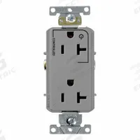 LEVITON Duplex Receptacle Outlet: Duplex, 5-20, Gray, 125V AC, 20 A, 2 Pole / 3 Wire (MPN 16352-1PG)