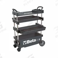 BETA Tool Utility Cart: Gray / Gray Drawer, 39 in Wd, 15 3/8 in Dp, 27 1/2 in Ht, No Lid, Keyed (MPN C27S-G). Key specifications — attr1116772: BETA; attr1116768: Keyed.