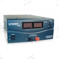 B&K PRECISION DC Power Supply: Switching Digital DC, 8.67 in H x 8.67 in W x 11.82 in D, 2 Displays (MPN 1692). Key specifications — Load Regulation Voltage: +/-230 mV; Calibration Certificate Type: Not Certified; Manufacturer Part Number: 1692; Brand: B&K PRECISION; Includes: AC Power Cord; Line Regulation Voltage: 80mV; Load Regulation Current: +/-230 mV (0 to 100% Load); Ripple Voltage Regulation: Less Than 10 mVrms.