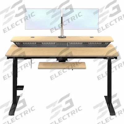 VERSADESK Electric Sit-Stand Desk: Maple, Wood, 72 in Overall Wd, 30 in Overall Dp - Electric Adjustable-Height Desks