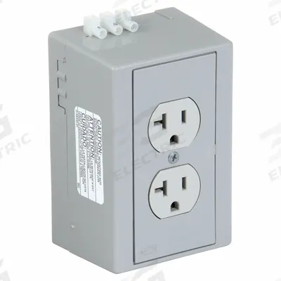 HUBBELL DIN Rail Receptacle: Duplex, 5-20, Gray, 125V AC, 20 A, 2 Pole / 3 Wire (MPN DRUB20) - General Purpose Receptacles