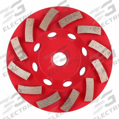 MILWAUKEE Diamond Segment Cup Grinding Wheel: Turbo, 4" Dia, 5/8"-11 Arbor, 12 Segment - Turbo Diamond Segment Cup Grinding Wheels