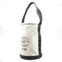 KLEIN TOOLS Bucket Bag: 14 in H, Off-White, Canvas, 1 Pockets, Open Top (MPN 5106). Key specifications — attr1118525: KLEIN TOOLS; attr1125037: Off-White; attr1125041: Canvas; attr1203718: Yes.