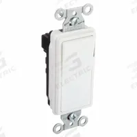 HUBBELL Wall Switch: Rocker Switch, Single Pole, Maintained, White, 120/277V AC, 20 A (MPN SNAP2121PLW). Key specifications — Illuminated: No; Voltage Rating: 120/277V AC.