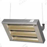 FOSTORIA Electric Infrared Heater: 7500W Watt Output, 208V AC, 1 or 3 Phase, Hardwired, Quartz Lamp (MPN 343-30-THA-208V). Key specifications — Wattage Output: 7500W; Voltage: 208V AC; Brand: FOSTORIA; Electrical Connection: Hardwired; Element Type: Quartz Lamp; Housing Color: Silver; Housing Material: Aluminum; Overall Dimensions - L x W x D: 33 in x 21-1/2 in x 11 in.