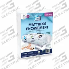 CLEANREST Mattress/Box Spring Protector: Hotel King, 80 in Overall Lg, 72 in Overall Wd, White (MPN 845168015523). Key specifications — Brand: CLEANREST; Cover Material: Polyurethane; Mattress Pad Material: Polyester Blend; Compatible Bed Height: 18 in.