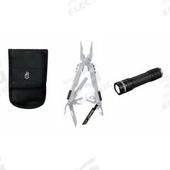 GERBER Maintenance Kit: Multi-Tool Plier, 14 Tools, 14 Functions, 5 1/8 in Closed Lg, Gray, MP600 (MPN G07570N). Key specifications — attr15951: GERBER; attr10311: MP600 Woods/Flash light Combo; attr10312: Gray; attr15963: Stainless Steel; attr15971: Multi-Tool Plier; attr15972: Wire Crimper; attr15977: Slide-Out; attr15981: MP600.