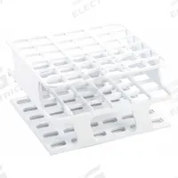 Tube Rack: 2 3/8 in Overall Wd, 4 in Overall Ht, 4 in Overall Lg, POM, White, (36) Wells, Benchtop (MPN HS27501A). Key specifications — Material: POM; Mounting Location: Benchtop; Color: White; Product Type: Test Tube Rack; Total Holding Capacity: (36) Wells; Brand: HEATHROW SCIENTIFIC.