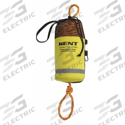 KENT SAFETY Rescue Throw Bag: 100 ft Rope Lg, 5 1/2 in Overall Dia, Reflective Bag - Throw Bags