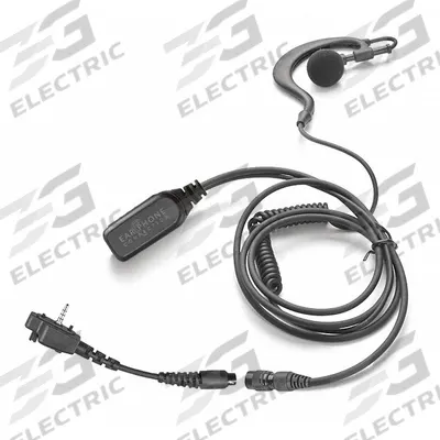 EARPHONE CONNECTION Earpiece: Fits Vertex Std, Ear Hook, Push To Talk, Black, 1 Wires - Vertex Standard-Compatible Earpieces & Headsets
