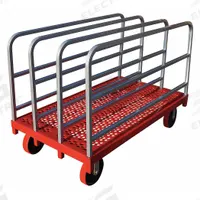 DAYTON Panel Truck: 3,200 lb, Gray/Red, 54 in L x 30 in W x 38 1/2 in H Deck, 12 in Deck Ht, 4 Rails (MPN 30F040). Key specifications — Color: Gray; Caster/Wheel Configuration: (4) Swivel with Brake; Brand: DAYTON.