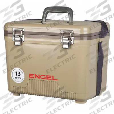 ENGEL Chest Cooler: Tan, 18 Cans, 13 qt Cooler Capacity - Dry-Box Chest Coolers