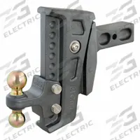 CURT Ball Mount: Universal, 2 1/2 in Compatible Ball Shank Dia, 2 in_2 5/16 in Ball Dia, Cast Steel (MPN 45955). Key specifications — Material: Cast Steel; Vehicle Class: Universal; Brand: CURT; Features: Minimizes Stress on Tow Vehicle's Suspension and Brakes for Extended Longevity; Finish: Dark Gray Teridium; Includes: Receiver Tube Opening; Mount w/ Hitch Ball Style: Adjustable; Resistance Properties: Rust-Resistant.