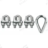 RONSTAN Wire Rope U-Bolt Clip and Thimble Kit: 1/2 in Compatible Rope Dia, 1 Thimbles Included (MPN ID003404-12). Key specifications — Clip Material: Stainless Steel; Thimble Material: Stainless Steel; Brand: RONSTAN.