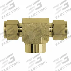 BRENNAN INDUSTRIES Compression Tee Fitting: 3/8 in OD x 3/8 in OD x 3/8 in Pipe Size, Brass (MPN N2602-06-06-06-B). Key specifications — Compatible Fitting Brands: Hy-Lok; Brand: BRENNAN INDUSTRIES; Series: N2602.