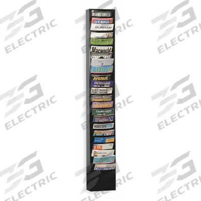 APPROVED VENDOR Literature Rack: 20 Compartments, Black, Steel - Wall-Mounted Literature Racks