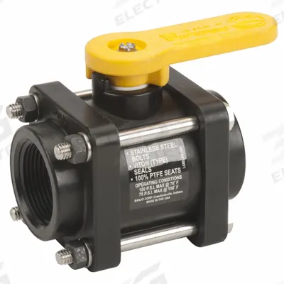 BANJO Manual Two-Way Ball Valve: 1 1/4 in, Polypropylene, Straight, FNPT x FNPT - Polypropylene Ball Valves