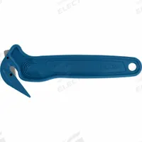 PACIFIC HANDY CUTTER, INC Hook Style Film Cutter: 6 1/2 in Overall Lg, Straight Handle, Textured (MPN C11006-4). Key specifications — attr307620: Blue; attr307617: Straight; attr307618: Textured; attr307619: Carbon Steel; attr307627: Metal Detectable; attr324885: PACIFIC HANDY CUTTER, INC.