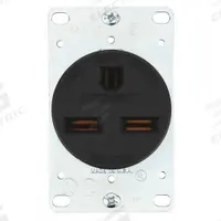 BRYANT Receptacle: Single, 6-30, Black, 250V AC, 30 A, 2 Pole / 3 Wire (MPN 9630FR)