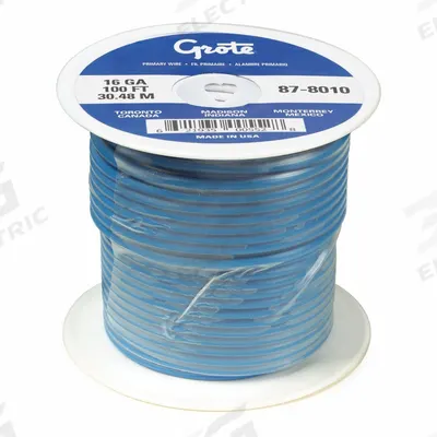GROTE Automotive Wire: GXL, 100 ft, 1 Conductor, 14 AWG, Blue - XLPE-Insulated General Purpose Primary Wires