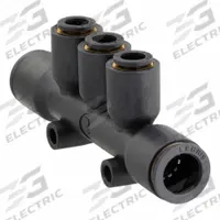 LEGRIS Push-Fit Tee Fitting: 10 mm OD x 6 mm OD x 6 mm OD Size, Polymer, 81 mm Overall Lg, Black (MPN 3304 10 06). Key specifications — Brand: LEGRIS.