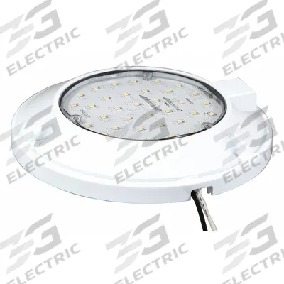 MAXXIMA Dome Light: Round, 12/24V DC, LED, Clear, White, 5 7/8 in Overall Dia - Round Dome Lights