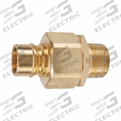PARKER Nipple: 1/4 in, Brass, 2,250 psi Max. Working Pressure @ 70 F, 1/4"-18 Thread Size - H Series Hydraulic Quick-Connect Coupling Plugs