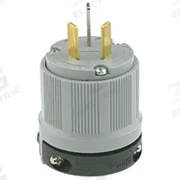 LEVITON Straight Blade Plug: 10-20P, 125/250V AC, 20 A, 3 Pole, 3 Blade, Black (MPN 9151-N)