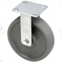RWM Plate Caster: Rigid, No Brake, Elastomer, 8 in Wheel Dia., 2 in Wheel Wd, 9 1/2 in Mounting Ht (MPN 48-GTB-0820-R). Key specifications — attr1100118: RWM; attr1172982: Rigid.