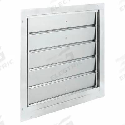 Dayton 23"H-W 5 1/4"L SS Backdraft Dampr: For 20 in Fan, Single Panel, 23 in H - Wall-Mount Backdraft Dampers