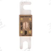 BUSSMANN Forklift Limiter Fuse: ANL Series, Bolt-On, Fast-Acting, 500 A, 80 V DC, Indicating, AC/DC (MPN ANL-500). Key specifications — Brand: BUSSMANN; Series: ANL; Equivalent Fuse Series: ANL & CNL.