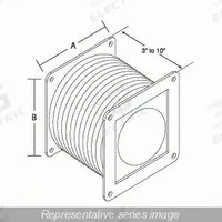 Wireway Flexible Fitting: 8 in Wd, 8 in Ht, 304 Stainless Steel, 3 in to 10 in (MPN 1487EFFSS). Key specifications — Brand: HAMMOND MANUFACTURING; Material: 304 Stainless Steel.