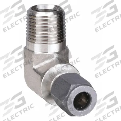 PARKER Compression Fitting Elbow: 1/4 in OD x 1/8 in Pipe size, 1/8-27 Thread Size - Flareless Bite-Type Stainless Steel Compression Fittings