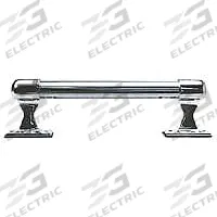 PHOENIX Large Hand Rail Kit: Stainless Steel, Silver, Chrome Plated, Round, 48 in Rail Lg (MPN GRSSB48K). Key specifications — Color: Silver; Includes: (4) Chrome Plated End Stanchions/Pair; Material: Stainless Steel; Finish: Chrome Plated; Rail Shape: Round; Brand: PHOENIX.