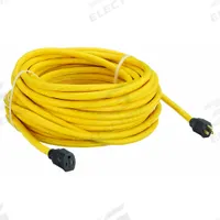 APPROVED VENDOR Extension Cord: Outdoor Use, 100 ft Lg, Outlet, 5-15P, 10/3, SJTW, Yellow, 125V AC (MPN 52NY21). Key specifications — Brand: APPROVED VENDOR; Temperature Rating: -40° to 167°F; NEMA Plug Configuration: 5-15P.