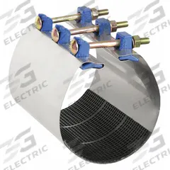 SMITH-BLAIR Repair Clamp: For 8 in Pipe, 9 in Overall Lg, 304 Stainless Steel, Nitrile Rubber Gasket (MPN 245-00086309000). Key specifications — Brand: SMITH-BLAIR; Bolt Material: Steel; Maximum Operating Pressure: 150 psi; Maximum Vacuum Pressure: 10 psi; Gasket Material: Nitrile Rubber.