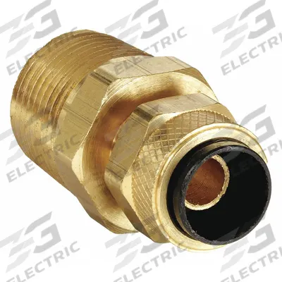 PARKER Compression Fitting Adapter: 3/8 in OD x 3/8 in Pipe Fitting Size, Compression x MNPT - Creep-Resistant Self-Aligning Brass Compression Fittings