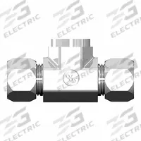 WEATHERHEAD Compression Tee Fitting: 1/4 in OD x 1/4 in OD x 1/8 in Pipe Size, 1 25/32 in Overall Lg (MPN 7655X04X04X02). Key specifications — Brand: WEATHERHEAD; Series: 7000 Series Ermeto.