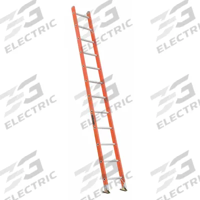 LOUISVILLE LADDER Straight Ladder: 12 ft Ladder Size, Fiberglass, 300 lb Load Capacity - Non-Conductive Fiberglass Straight Ladders