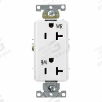 LEVITON Decora Plus Duplex Receptacle Outlet: Duplex, 5-20, White, 125V AC, 20 A, 2 Pole / 3 Wire (MPN WDR20-W)