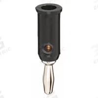 Banana Plug: 1 1/2 in Lg, Beryllium Copper/Brass, Polypropylene, 5,000 V Max Volt, 15 A Max Current (MPN 1325-0). Key specifications — Contact Material: Beryllium Copper/Brass; Body Material: Brass; Brand: POMONA; Color: Black.