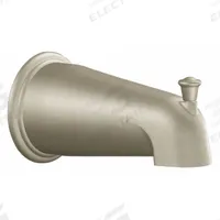 CFG Bathtub Spout with Pull Up Diverter: 1/2 in Connection Size, Slip-Fit Connection (MPN 41911BN). Key specifications — Tub Spout Connection Type: Slip-Fit; Trim Finish: Brushed Nickel; Tub Spout Material: Zinc; Brand: CFG.