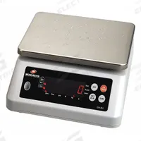 MEASURETEK Shipping Scale: 6.6 lb Wt Capacity - Imperial, 7 1/2 in Weighing Surface Dp, LED, IP68 (MPN 12R990). Key specifications — attr1359871: 0.001 lb, 0.5 g; attr1359893: Stainless Steel.