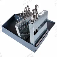 CLE-LINE Jobber Length Drill Bit Set: 11 Pc, 1/16" to 3/8" by 32nds, 118° Point, HSS (MPN C21100). Key specifications — attr1236168: Metal Index.