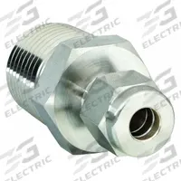 HAM-LET Compression Fitting Adapter: 1/4 in OD x 3/8 in Pipe Fitting Size, Compression x MNPT (MPN 768L SS 1/4 X 3/8). Key specifications — Compatible Fitting Brands: Let-Lok; Brand: HAM-LET.
