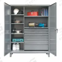 STRONG HOLD Storage Cabinet: 60 in x 24 in x 78 in, Swing Handle & Padlock Hasp, 12 ga Panel Thick (MPN 56-246-7/5DB). Key specifications — Cabinet Color: Dark Gray; Method of Construction: Welded; Base Type: Legs; Assembled: Assembled; Mobility: Stationary; Adjustable Shelves: (6) Adjustable; Cabinet Finish: Baked Enamel; Cabinet Material: Steel.